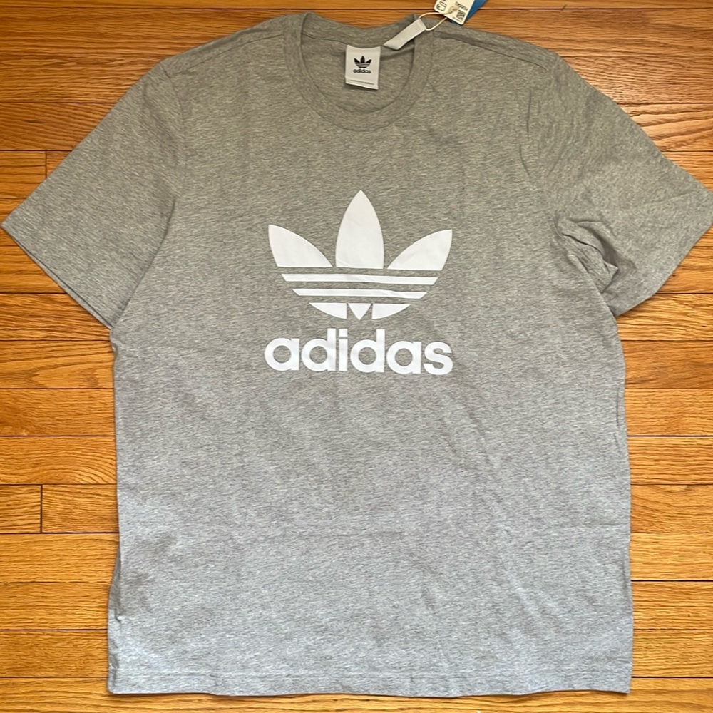 NWT men’s Adidas shirt. XL Heather grey. 100% cotton